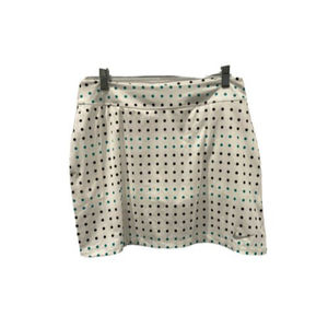 New Nike Golf Women's Small Polka Dot Print Skort Skirt Navy Aqua Blue Tennis